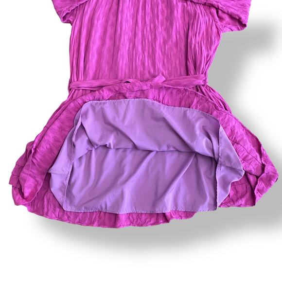 Anthropologie BTFL-life Fuchsia Ruffled Oversized Long Sleeve Mini Dress Size XL - Picture 6 of 9